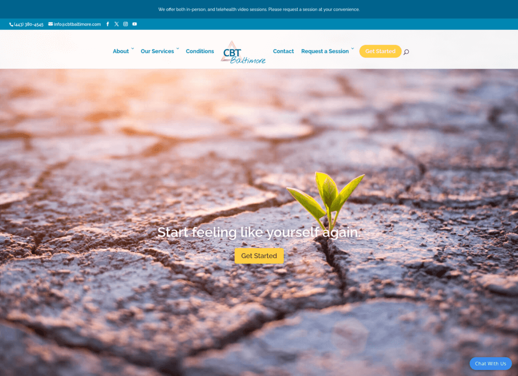 Client website screenshot