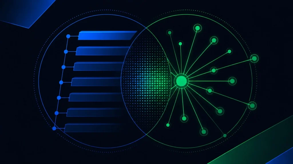 Abstract geometric graphic representing generative engine optimization pricing models