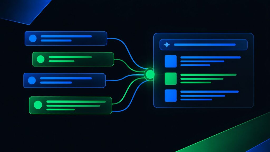 Abstract geometric illustration representing generative engine optimization and AI search visibility